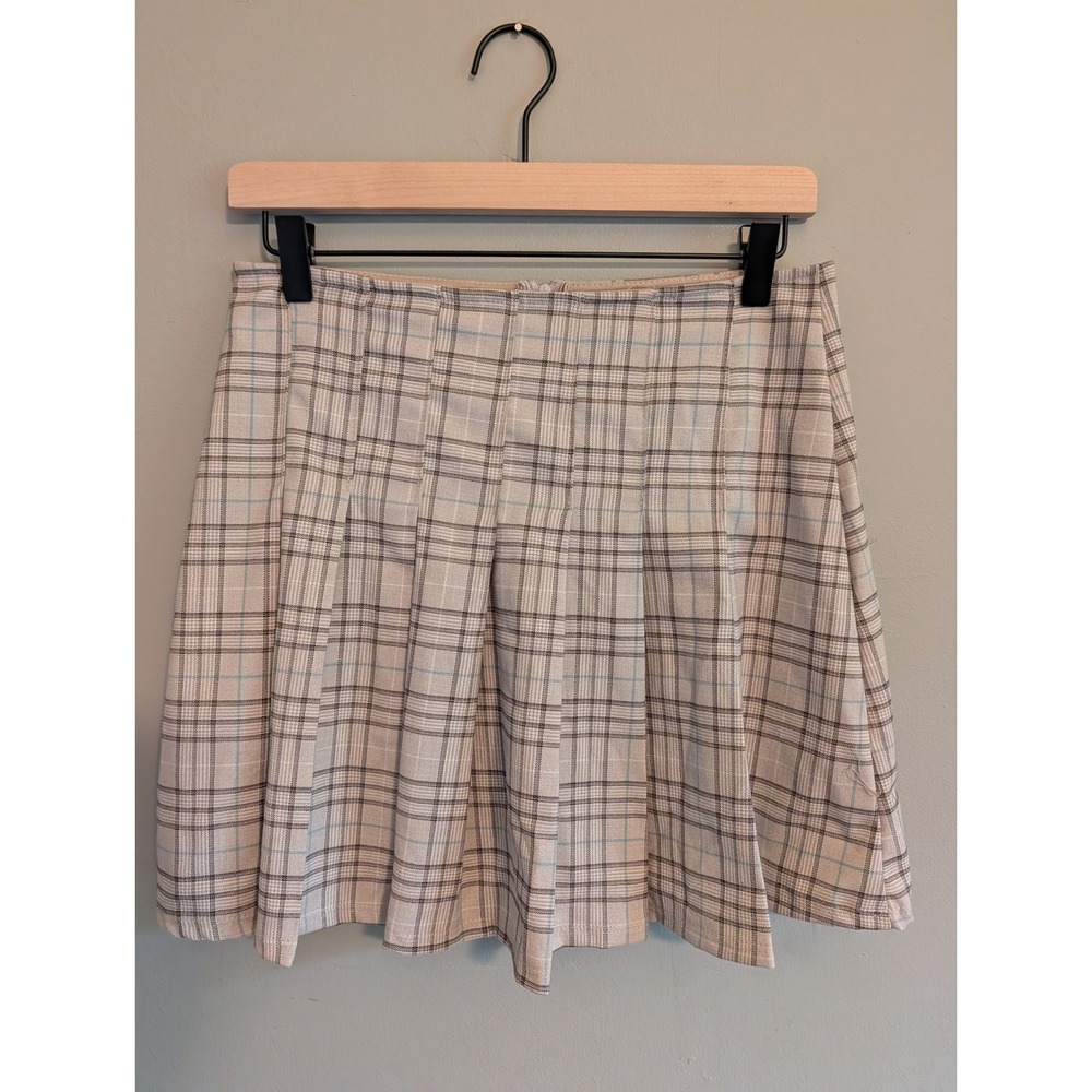 Vintage Y2K Windsor Beige Plaid Pleated Mini Skirt Tan Academic School Girl‎ M